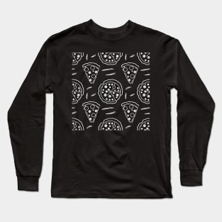 Pizza Pattern simple line art illustration Long Sleeve T-Shirt